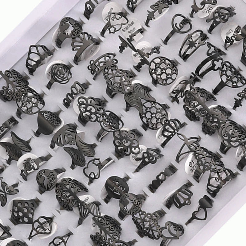 Bagues en acier inoxydable mixte.