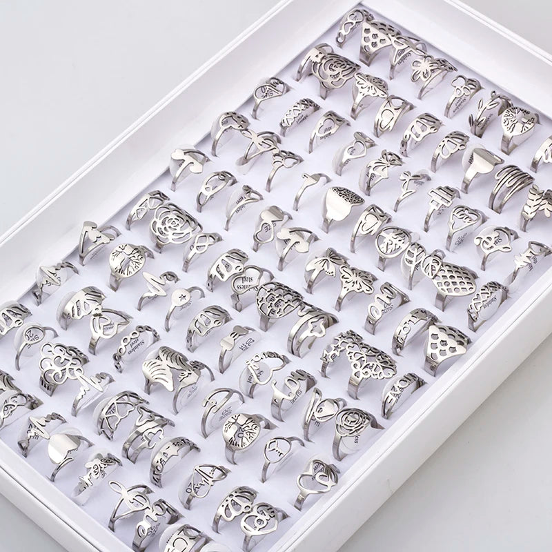 Bagues en acier inoxydable mixte.