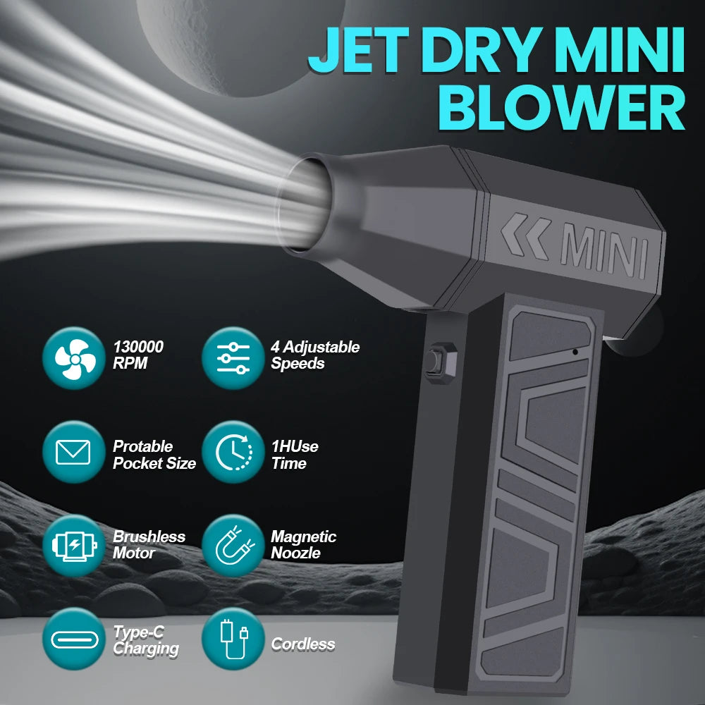 Ventilateur Turbo électrique, plumeau d'air Portable, 130000 tr/min