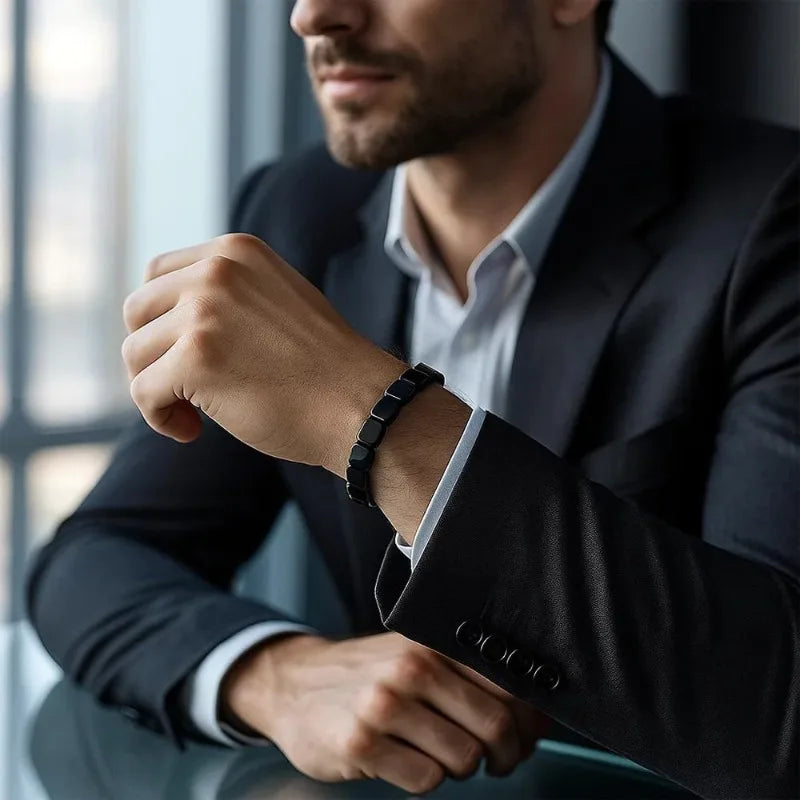 Bracelet en Hématite pour Hommes qui favorise naturellement le bien-être,