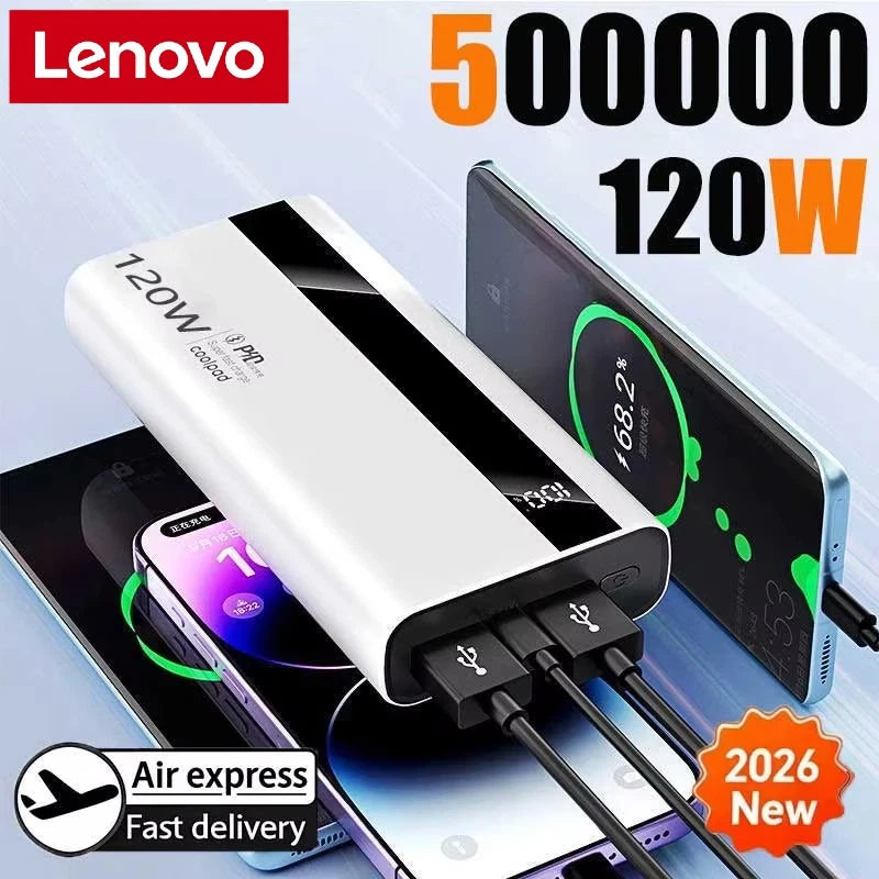 Batterie externe 500000mAh, haute capacité, charge super rapide