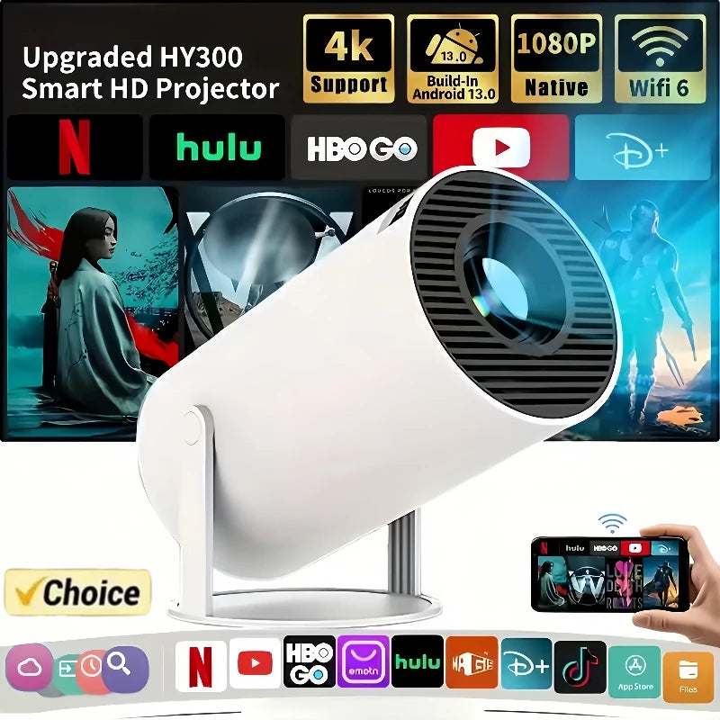 Projecteur Portable 4K Ultra HD 300ANSI  Android 11